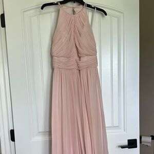 Elegant Pink Halter Maxi Dress